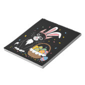 イースター 黒猫 タキシード ウサギ 兎耳 イースターエッグ ノートパッド (回転)