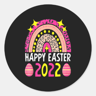 イースター 2022 虹色 かわいい ハッピー イースター 2022 女性 ラウンドシール