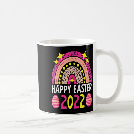 イースター 2022 虹 かわいい ハッピー イースター 女性  コーヒーマグカップ (右)