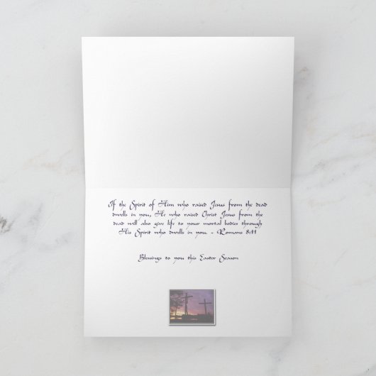 イースター- 3つの木の十字の挨拶状 シーズンカード (内部)