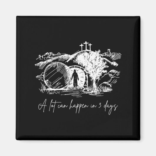イースター 3日間で多くのことが起こり得る 宗教的な人々イースター マグネット (正面)
