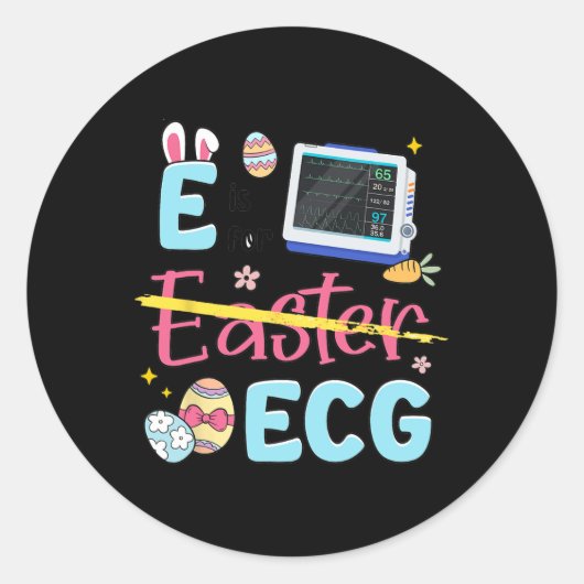 イースターEはEcg Ekgナース心臓病ハートラット用 ラウンドシール (正面)