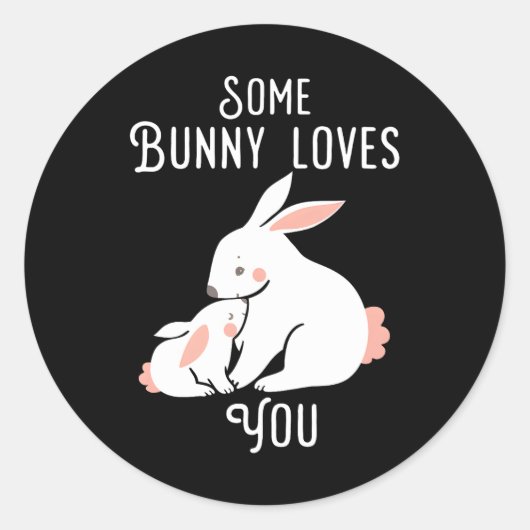 イースターSome Bunny Loves you bunny rabbi ラウンドシール (正面)