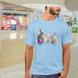 イースターTシャツ2羽うさぎとイースターエッグ Tシャツ