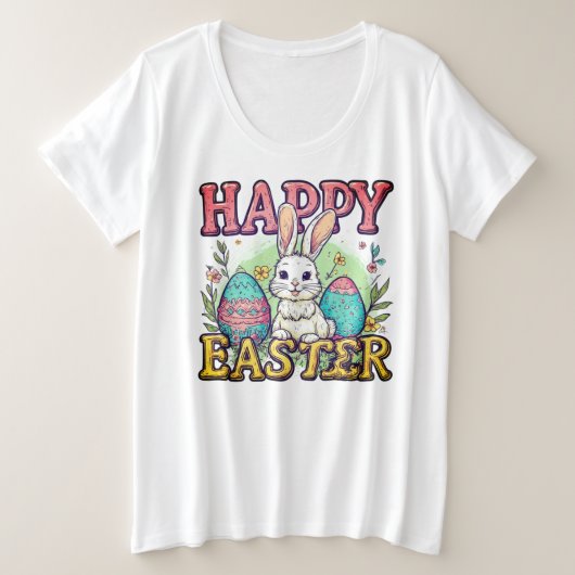 イースターTシャツ プラスサイズTシャツ (デザイン正面)