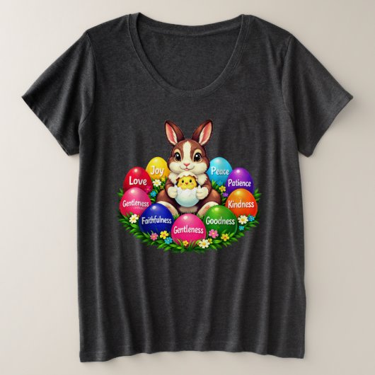 イースターTシャツ プラスサイズTシャツ (デザイン正面)