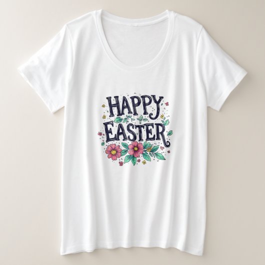 イースターTシャツ プラスサイズTシャツ (デザイン正面)