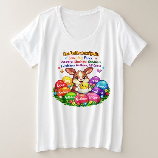 イースターTシャツ プラスサイズTシャツ (デザイン正面)