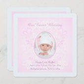 イースタ賛美ーのピンク写真誕生のお知らせ シーズンカード (正面/裏面)