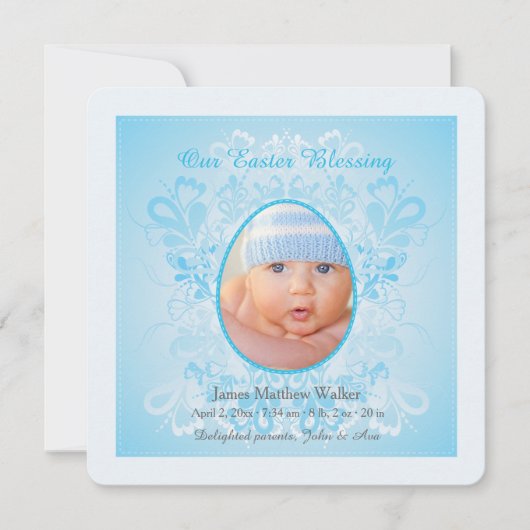 イースタ賛美ーの青い写真誕生の発表 シーズンカード (正面)