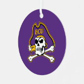 イーストカロライナ大学 | ECUパイレーツ メタルオーナメント (正面左)