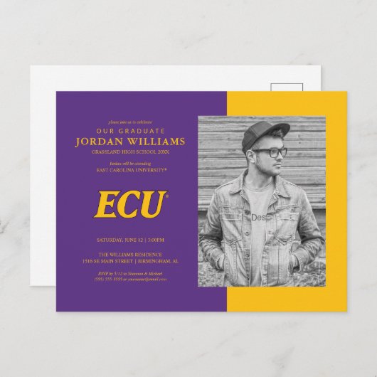 イーストカロライナ大学 | ECUロゴ 案内ポストカード (正面/裏面)