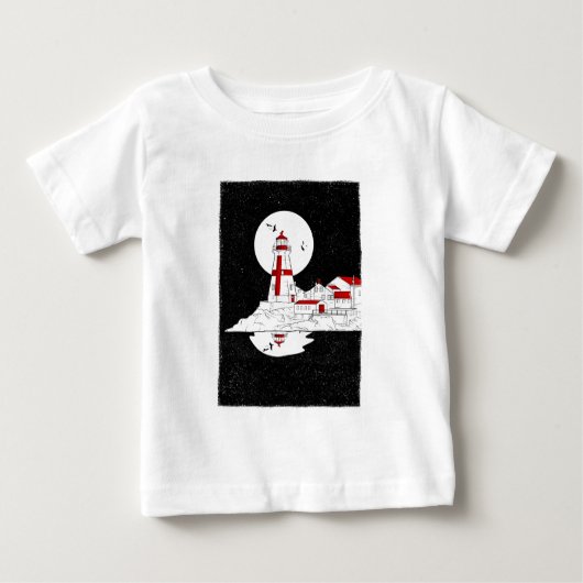 イーストクオディヘッドライトハウスフラットシャツ ベビーTシャツ (正面)