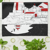 イーストクードディヘッドライトハウスフラット キッチンタオル (折り畳み)