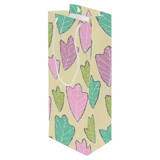 イーストコンテンポラリーオーク葉パターン抱き枕 ワインギフトバッグ (裏面アングル)