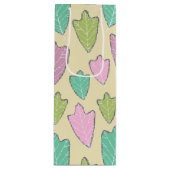 イーストコンテンポラリーオーク葉パターン抱き枕 ワインギフトバッグ (正面)