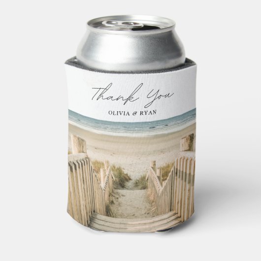 イーストコーストビーチ結婚式の好意カスタムクーラーボックス 缶クーラー (缶裏面)