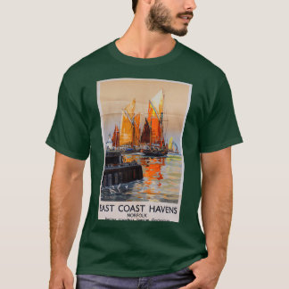 イーストコーストヘイヴェンスNorfolkヴィンテージ旅行ポスター Tシャツ