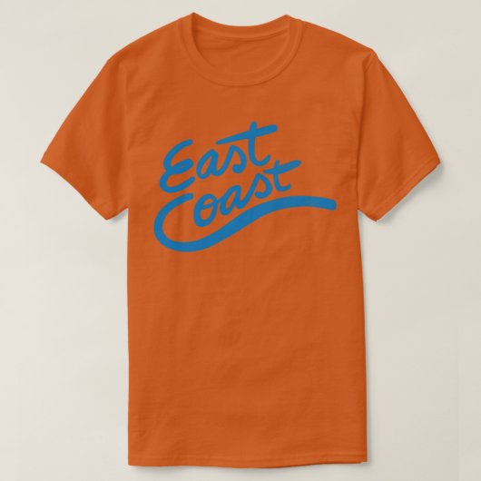 イーストコーストレトロタイポグラフィ Tシャツ (デザイン正面)