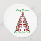 イーストコーストロブスターの木からメリークリスマス シーズンカード (正面/裏面)