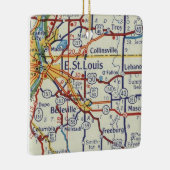 イーストセントルイスヴィンテージの地図 セラミックオーナメント (右)
