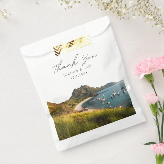 イーストヌサテンガラ結婚式の引き出物写真ありがとう フェイバーバッグ (封をした状態)