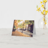 「イーストビレッジ通りイン秋」空白のノートカード カード (黄色い花)