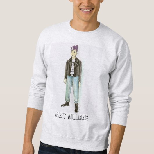 イーストビレッジNYCモホークパンクロックスウェットシャツ スウェットシャツ (正面)