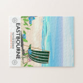 イーストボーンビーチイーストサセックス旅行ポスター ジグソーパズル (横)