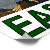 イーストボーンビーチ、エリアビュー、ヴィンテージ旅行 ポスター (角)