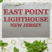 イーストポイントライトハウスニュージャージー茶タオル キッチンタオル (折り畳み)