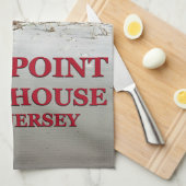 イーストポイントライトハウスニュージャージー茶タオル キッチンタオル (四つ折り)