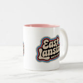 イーストランシング70sレトロミシガンヴィンテージコーヒーマグ ツートーンマグカップ (正面右)