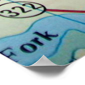 イーストン、MDヴィンテージマップポスター ポスター (角)