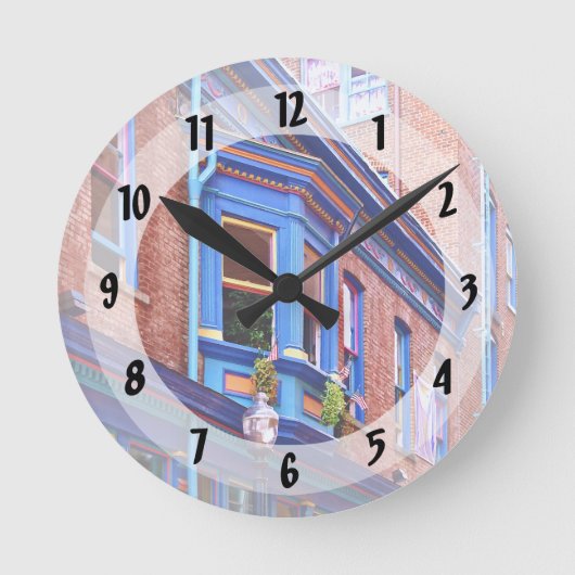 イーストンPA -通りウィンドベイウィンドウ ラウンド壁時計 (正面)