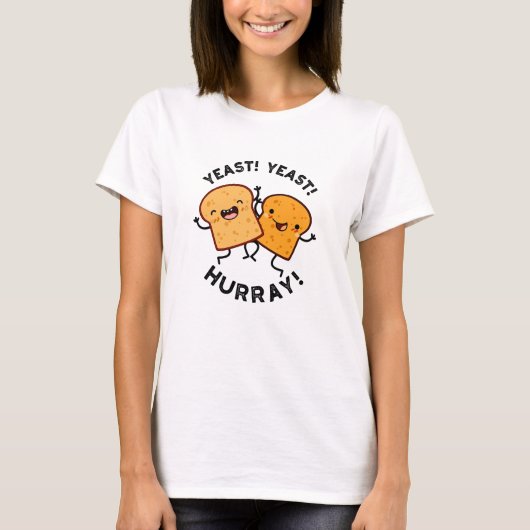 イースト菌大好き! 面白いパンジョーク Tシャツ (正面)