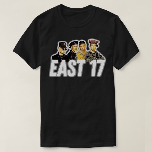 イースト17レトロ90sスタイルデザイン tシャツ (デザイン正面)