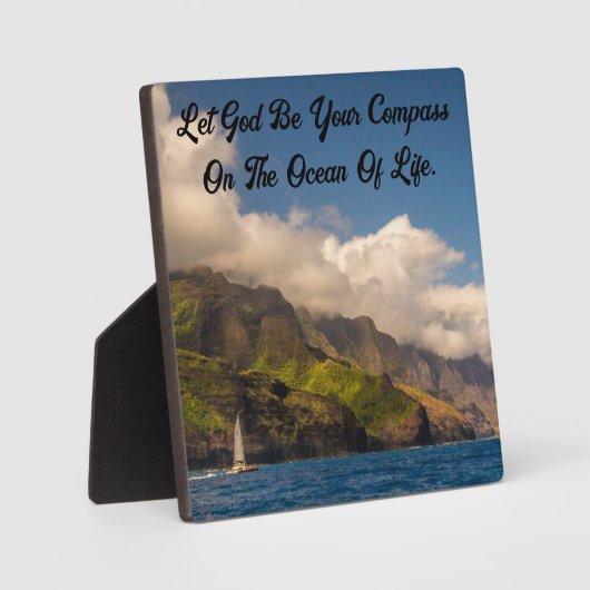 イーゼルで神のテーブルトップのプラークとセーリング フォトプラーク (正面)