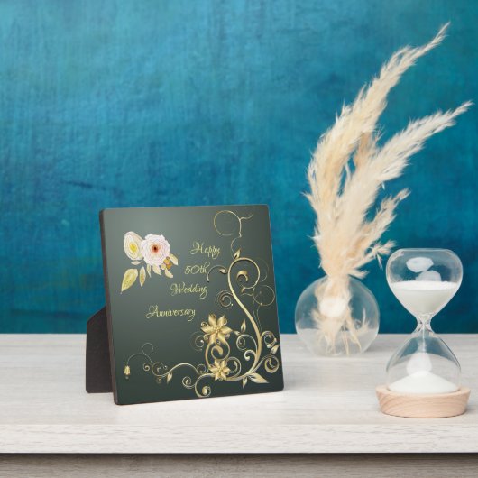 イーゼルで50結婚周年記念のおめでとう フォトプラーク (インサイチュ)