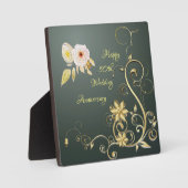 イーゼルで50結婚周年記念のおめでとう フォトプラーク (正面)