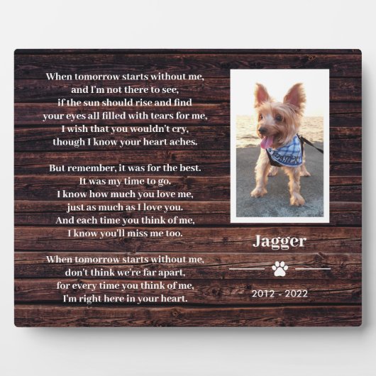 イーゼルのペット記念記念写真プラーク フォトプラーク (正面)