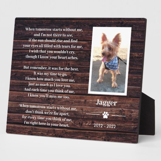 イーゼルのペット記念記念写真プラーク フォトプラーク (側面)