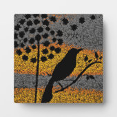 イーゼルの羽の飾りの中の鳥 フォトプラーク (正面)