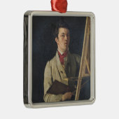 イーゼルの隣に坐る自画像1825年 メタルオーナメント (右)