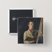 イーゼルの隣に坐る自画像1825年 缶バッジ (正面&裏面)