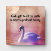 イーゼルを使った美しい白鳥の卓上プラーク フォトプラーク (正面)