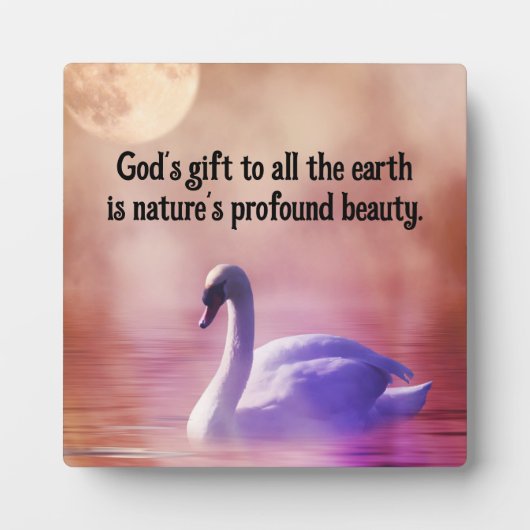 イーゼルを使った美しい白鳥の卓上プラーク フォトプラーク (正面)