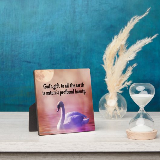 イーゼルを使った美しい白鳥の卓上プラーク フォトプラーク (インサイチュ)