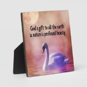 イーゼルを使った美しい白鳥の卓上プラーク フォトプラーク (正面)