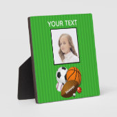 イーゼルパーソナライズされた付きスポーツ写真プラーク フォトプラーク (正面)